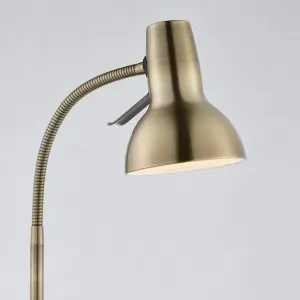 Anson Lighting Aldo Floor light finished in Antique brass plate and gloss white