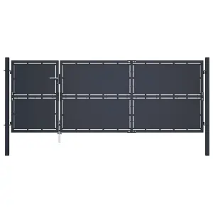 Berkfield Garden Gate Steel 350x125 cm Anthracite