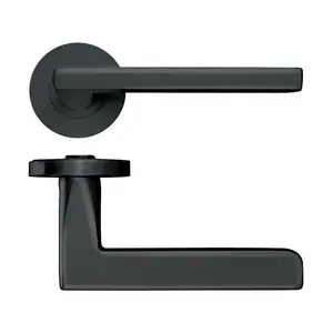 Venice Latch Door Handle (Set of 2) Oscuro Matt Black