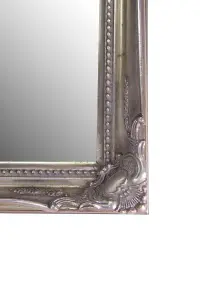 MirrorOutlet Fraser Silver Beaded Dress Mirror 122 x 41cm