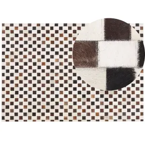 Cowhide Area Rug 160 x 230 cm Beige and Brown KAYABEY