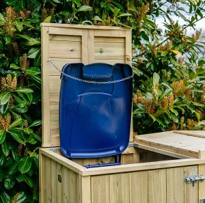 Shireburn Triple Wheelie Bin Store - Timber - L80.4 x W214.2 x H120 cm - Fits 2 x 240L & 1 x 140L Wheelie Bins