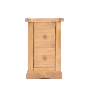 Lucca 2 Drawer Petite Bedside Table Wood Knob