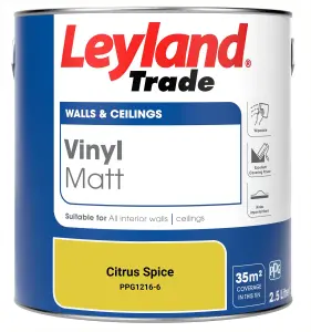 Leyland Trade Vinyl Matt Walls & Ceilings Emulsion Paint Citrus Spice (PPG1216-6) 2.5L