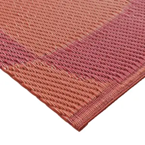 GoodHome Malaita Blue & Red Fragment Woven effect Reversible Small Outdoor Rug, (L)180cm x (W)70cm