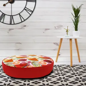 rucomfy Printed Outdoor Tutti Fruity Box Round Floor Cushion Beanbag