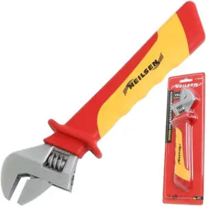 Neilsen 200mm Adjustable Spanner Wrench VDE Insulated  Soft Grip Handle 8"