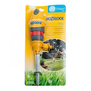 Hozelock Round Sprinkler Plus On Spike - 5 Jets Yellow/Grey/Red (One Size)