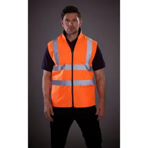 Yoko Mens Workwear Hi-Vis Reversible Fleece Vest / Jacket