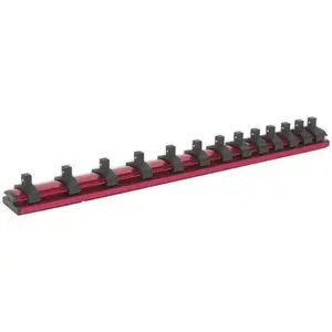 Premium 1/4" Square Drive Bit Holder with 13 Socket Capacity and Magnetic Storage Rail