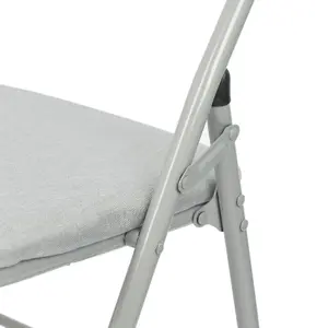 Fabric Padded Metal Folding Chair - Grey