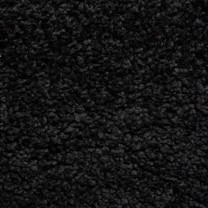 Black Plain Shaggy Modern Easy to Clean Rug for Living Room Bedroom and Dining Room-120cm X 170cm