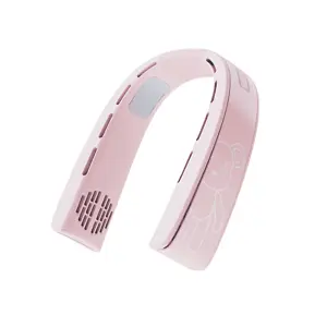 Pink Foldable USB Rechargeable Bladeless Neck Fan