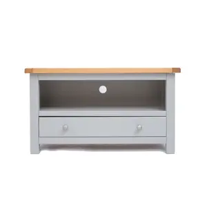 Argenta Light Grey 1 Drawer TV Cabinet Chrome Knob