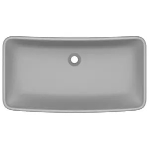 Belfry Bathroom Mcneely 380mm W Ceramic Rectangular Sink Light Grey