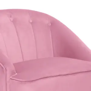 Velvet Pink Slipper Bedroom Accent Chair