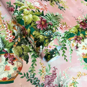 Holden Delamere Floral Vase Wallpaper Pink 13481