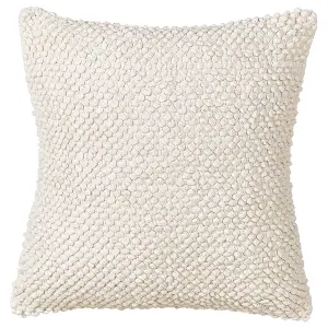 Throw Cushion JOARA Cotton 50 x 50 cm Solid Light Beige