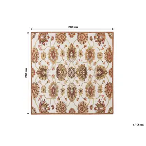 Wool Area Rug 200 x 200 cm Beige and Brown EZINE