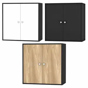 Elyssa 60Cm H x 60Cm W x 30Cm D Wall Cabinet Black/Oak