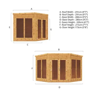 Mercia 9 x 9ft Premium Corner Summerhouse No