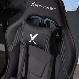 X-Rocker Agility Compact Gaming Chair Racing PC Reclining Adjustable PC Gaming Seat for Kids and Juniors - CARBON BLACK