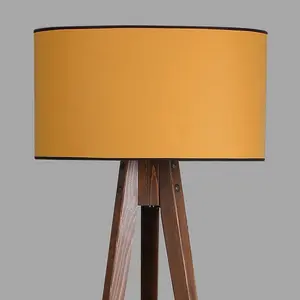 Luminosa Model 1 Deco Mustard Wooden Floor Lamp 1xE27