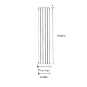 1800mm (H) x 340mm (W) - Vertical Bathroom Flat Radiator (Cambridge) - (1.8m x 0.34m)