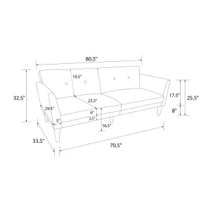 Regal 3-Seater Sofa Bed Fabric Grey