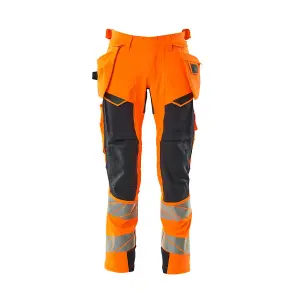 Mascot Accelerate Safe Trousers with Holster Pockets - Hi-Vis Orange/Dark Navy   (29.5) (Leg Length - Regular)