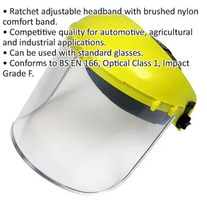 Adjustable Brow Guard with Full Face Shield for Ultimate Protection