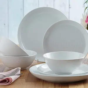 Set of 12 Piece William Mason Dinner Set White