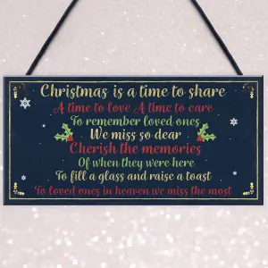 Red Ocean Christmas Xmas Memorial Tree Hanging Decoration Bauble Family Grave side Memorial Poem Quote Gift