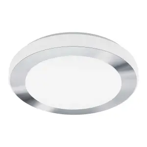 Wall Flush Ceiling Light Colour White Chrome Shade White Plastic Bulb LED 16W