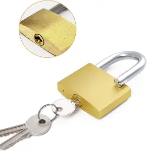 Pack Of 3 40mm Heavy Duty Brass Keyed Padlocks Reliable & Secure Outdoor Storage Lock