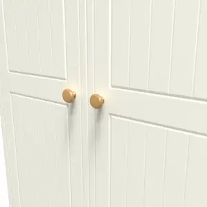 Lancaster 2 Door Wardrobe in Cream & Oak (Ready Assembled)