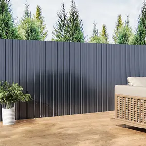 Grey Set of 12 Steel Corrugated Panels for Roofing, Carports, Tool Sheds, Wall Cladding