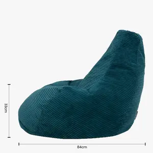 icon Dalton Corduroy Bean Bag Chair & Pouffe Teal Green Recliner Bean Bags