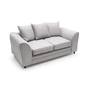 Darcy 2 Seater Sofa in Light Grey Linen Fabric