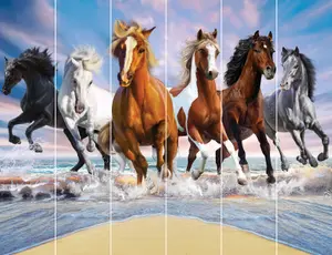 Walltastic Wild Horses Multicolour Smooth Wallpaper Mural 8ft high x 10ft wide