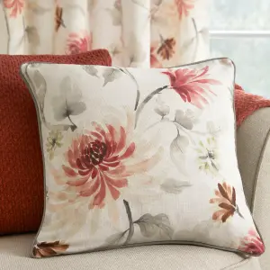 Nadia 100% Cotton Watercolour Floral Print Filled Cushion