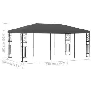 Berkfield Gazebo 3x6 m Anthracite Fabric