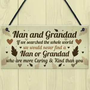 Red Ocean Gifts For Nan And Grandad Birthday Christmas Hanging Plaque Grandparent Gift Keepsake