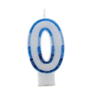 Apac Number 0 Candle (Pack of 6) White/Blue (One Size)