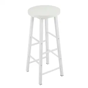 Haydenville Upholstered Counter Stool with Metal Frame (Set of 2) White / White