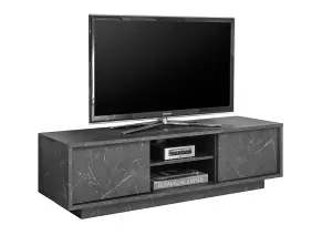 FURNICOMP Glacia 2 Door 139cm Black Marble Effect TV Stand