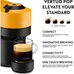 Nespresso Vertuo Pop Pod Coffee Machine By Magimix - Yellow