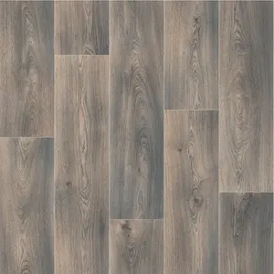 Brown Modern Wood Effect Anti-Slip Vinyl Flooring for Home, Shops, Offices, 2.6mm Thick Vinyl Sheet-2m(6'6") X 3m(9'9")-6m²