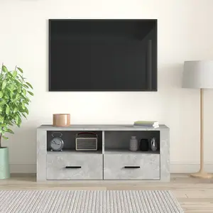 Berkfield TV Cabinet Concrete Grey 100x35x40 cm Engineered Wood