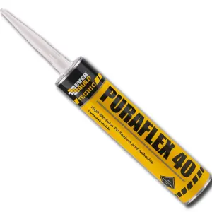 Everbuild Tecnic Puraflex 40 High Modulus PU Sealant and Adhesive, Grey, 300 ml  (Pack of 12)